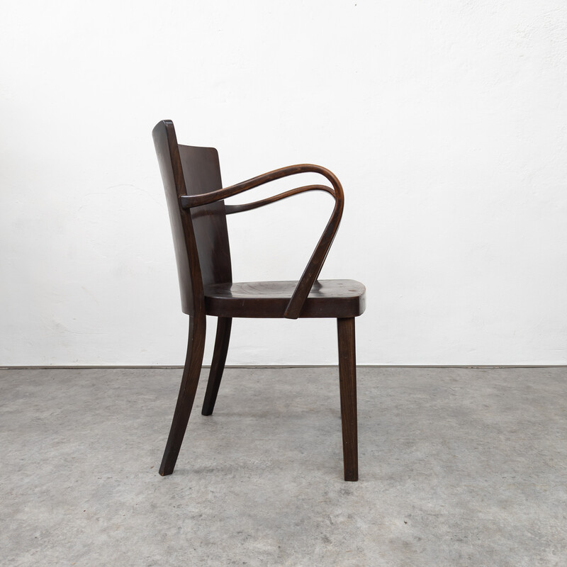 Vintage B47 armchair in beech wood and plywood for Thonet, 1930