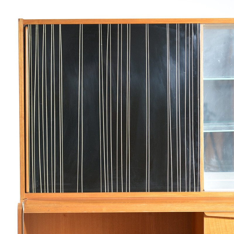 Wood glass and mirror sideboard, Nepožitek & Landsman - 1960s