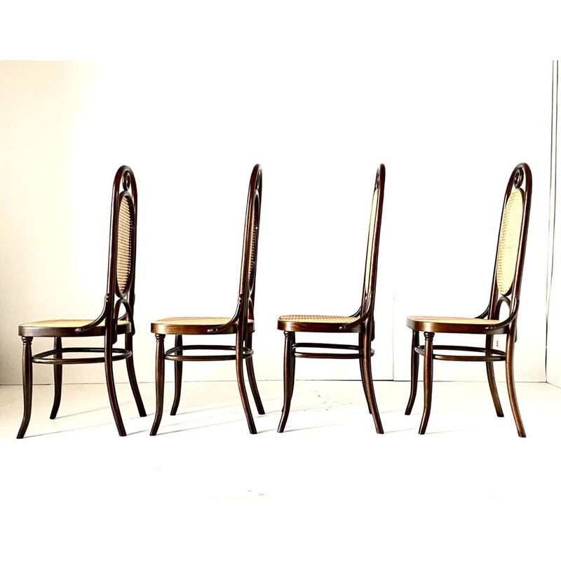 Lot de 4 chaises à repas vintage modèle 207 en hêtre courbé pour Thonet, Autriche 1970