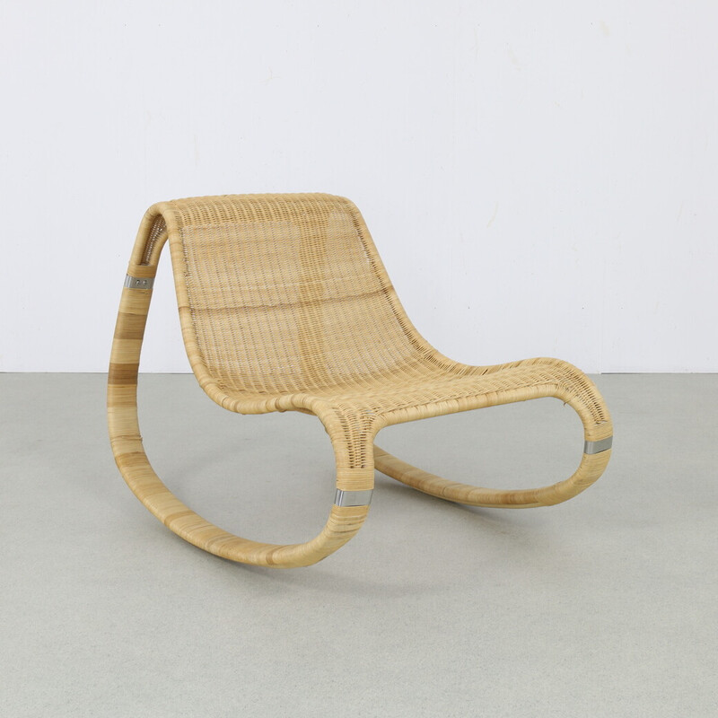 Vintage handwoven rocking chair by James Irvine for Ikea, 2000