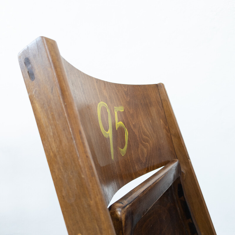 Pair of vintage folding cinema chairs for Thonet, 1930