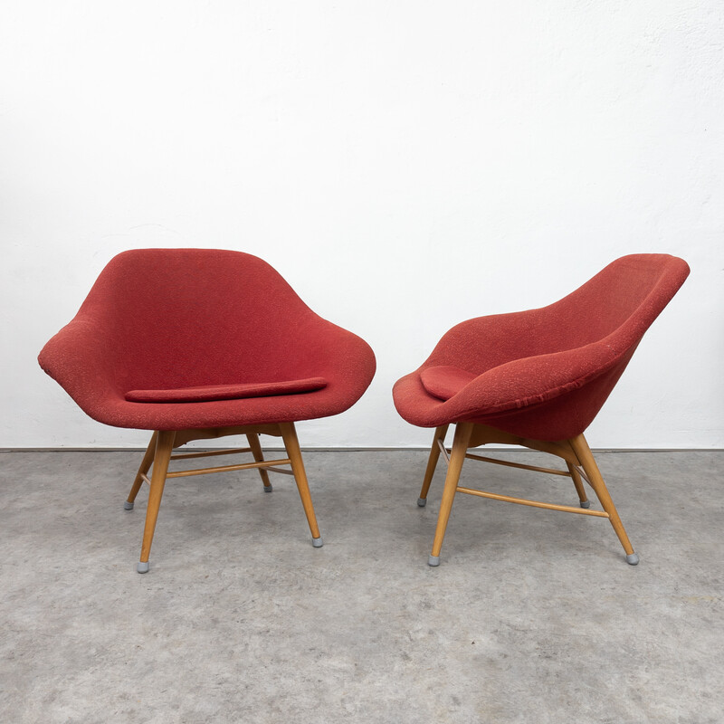 Pair of vintage fiberglass armchairs by František Jirák for Nový Domov coop.