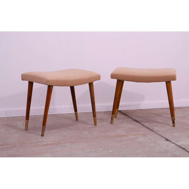Pair of Scandinavian style stools by Vyčítal and Sedláček, Czechoslovakia, 1960´s