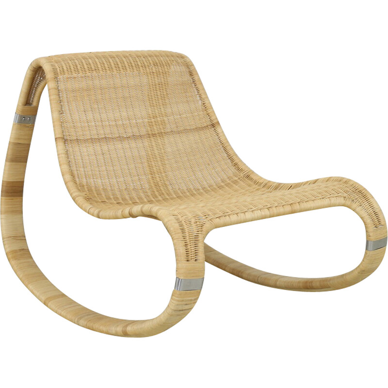Vintage handwoven rocking chair by James Irvine for Ikea, 2000