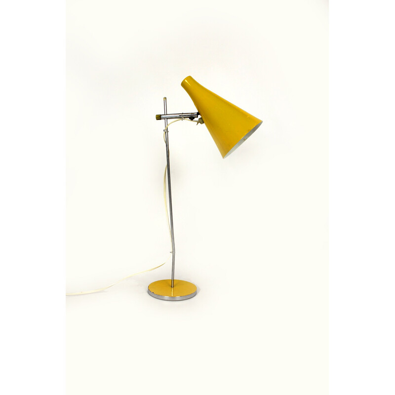 Lampe de bureau vintage jaune par Josef Hurka pour Lidokov, 1970