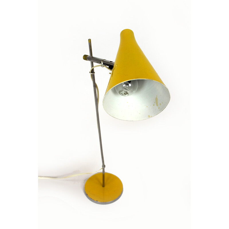 Lampe de bureau vintage jaune par Josef Hurka pour Lidokov, 1970