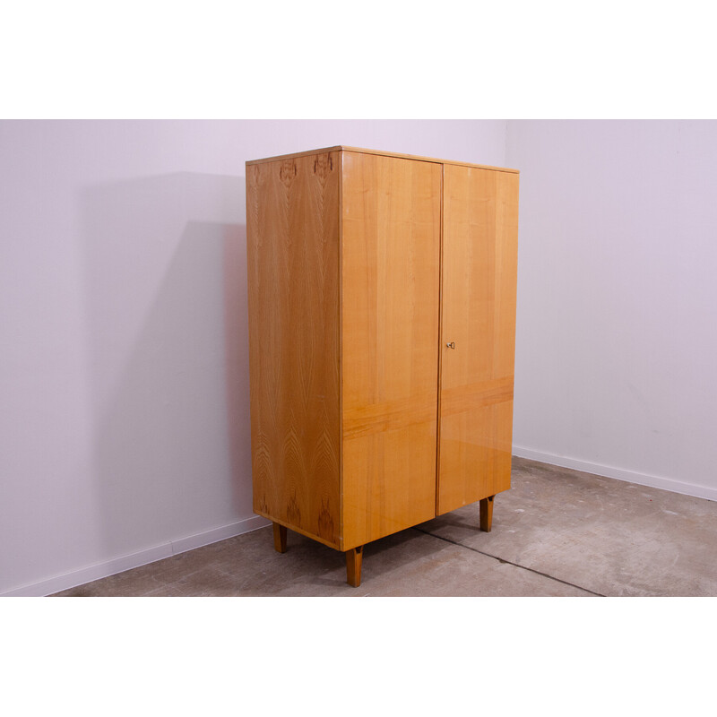 Vintage ash wood and plywood cabinet for Novy Domov, Czechoslovakia 1970