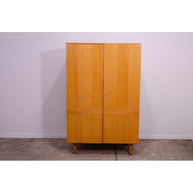 Vintage ash wood and plywood cabinet for Novy Domov, Czechoslovakia 1970