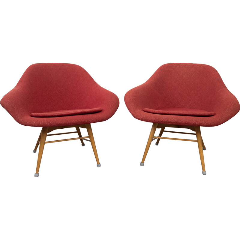 Pair of vintage fiberglass armchairs by František Jirák for Nový Domov coop.