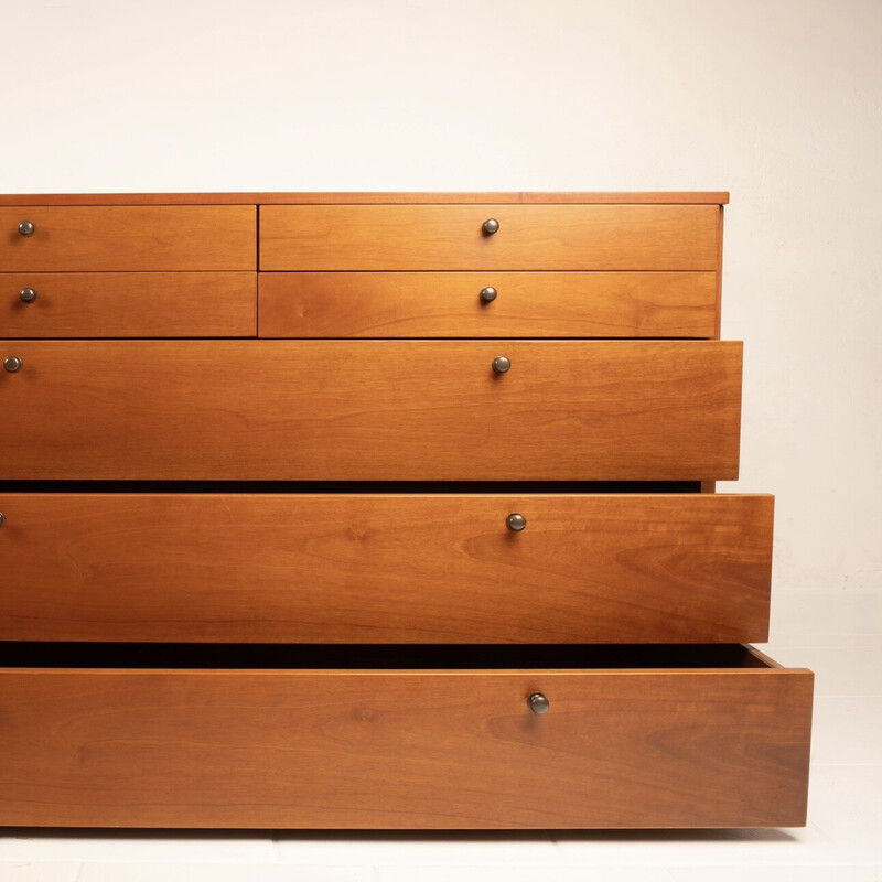 Vintage "1080" chest of drawers in walnut wood by Luca Meda for Molteni, Italy 1980