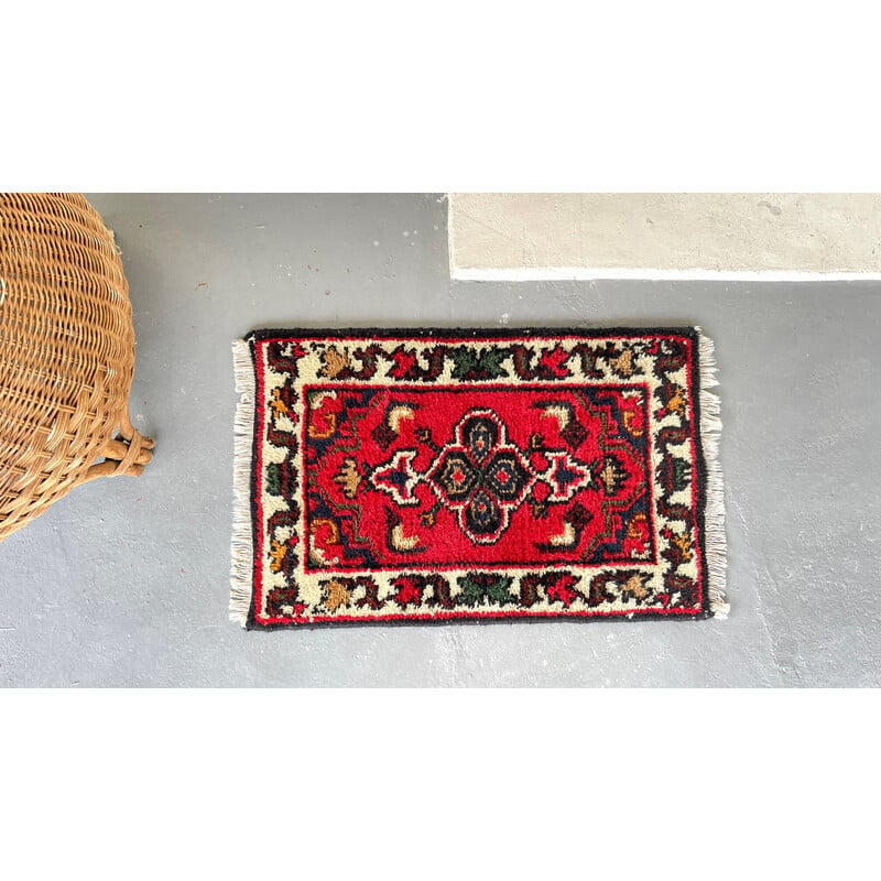 Tapis oriental vintage en laine et coton