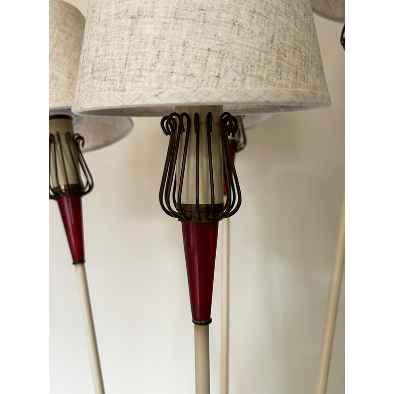 Lampadaire vintage "Muguet" par René Mathieu pour Lunel Paris, France 1950