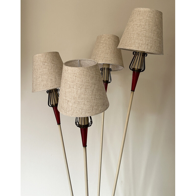 Lampadaire vintage "Muguet" par René Mathieu pour Lunel Paris, France 1950