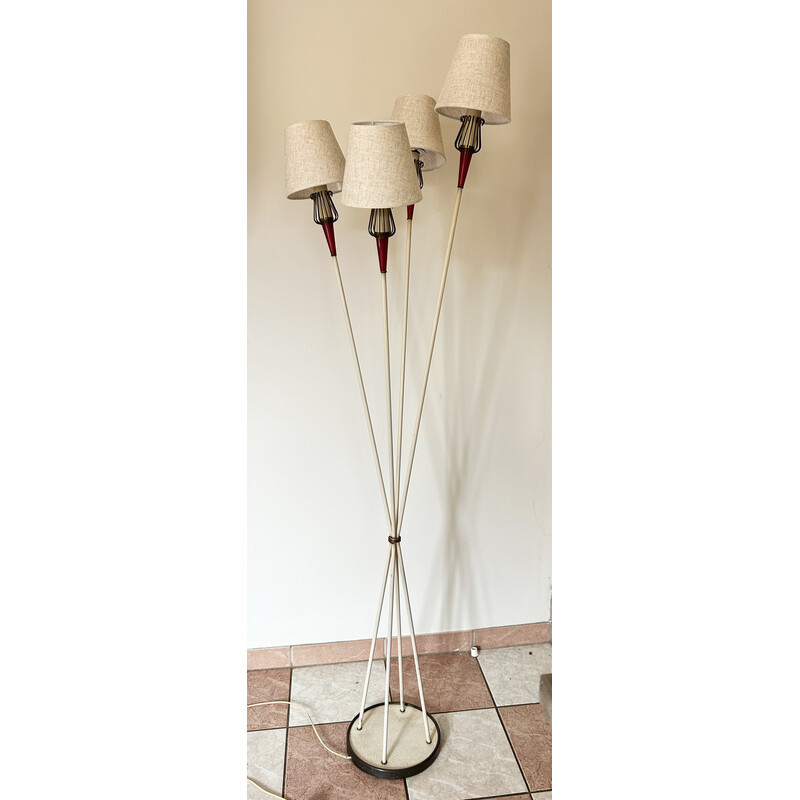 Lampadaire vintage "Muguet" par René Mathieu pour Lunel Paris, France 1950