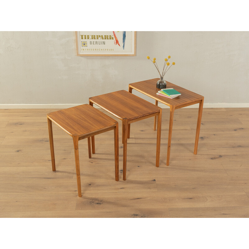 Vintage walnut veneer nesting tables for Wilhelm Renz, Germany 1950