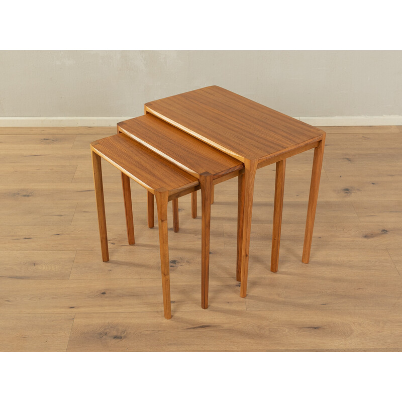 Vintage walnut veneer nesting tables for Wilhelm Renz, Germany 1950