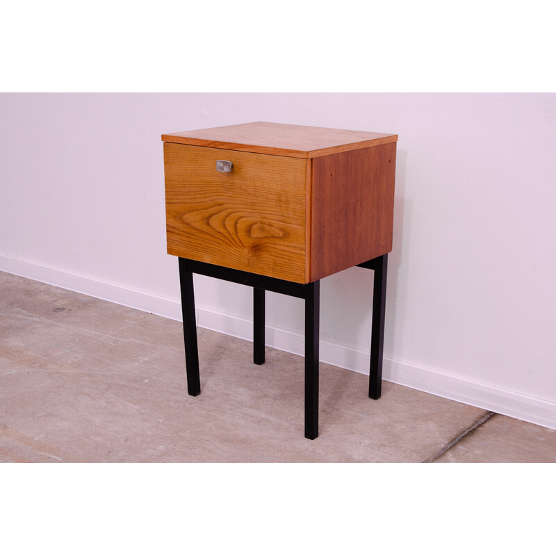 Vintage ash wood and maple bedside table by Jindřich Halabala for Up Závody, Czechoslovakia 1960