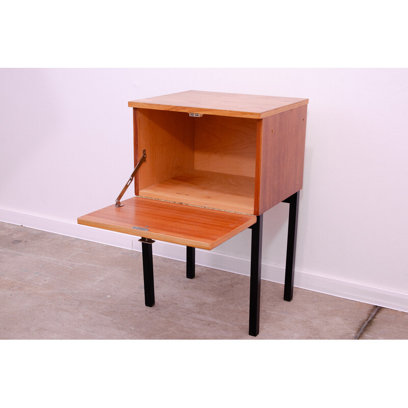 Vintage ash wood and maple bedside table by Jindřich Halabala for Up Závody, Czechoslovakia 1960