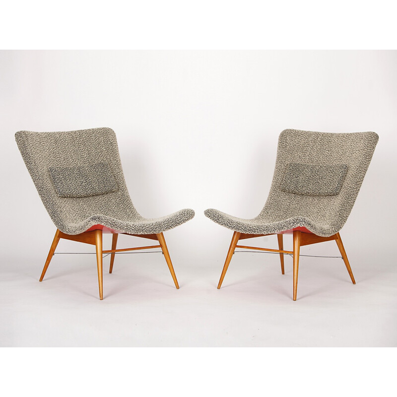 Pair of lounge Chairs by Miroslav Navratil for Cesky Nabytek - 1960s