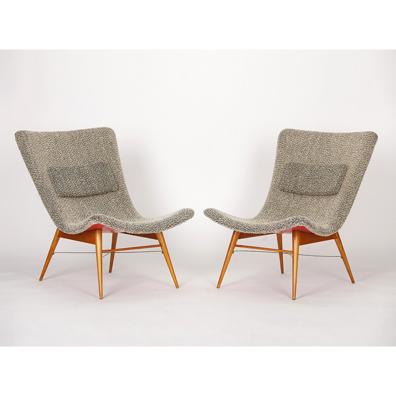 Paire de fauteuils lounge de Miroslav Navratil pour Cesky Nabytek - 1960