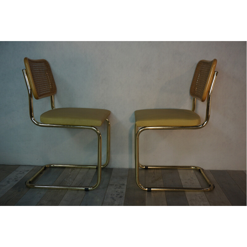 Set of 4 golden chairs by Marcel Breuer - 1970s