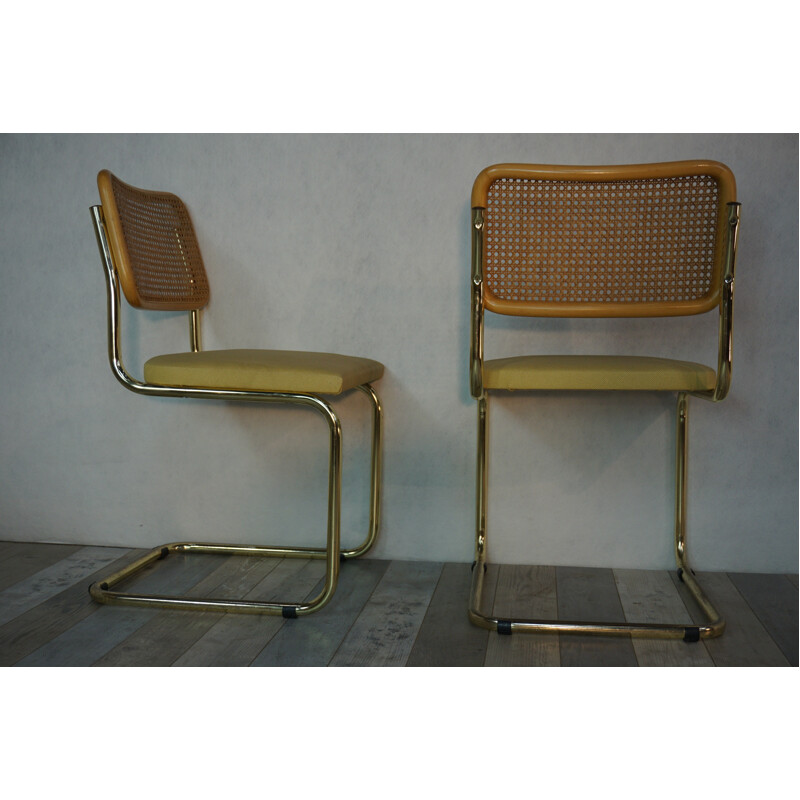 Set of 4 golden chairs by Marcel Breuer - 1970s