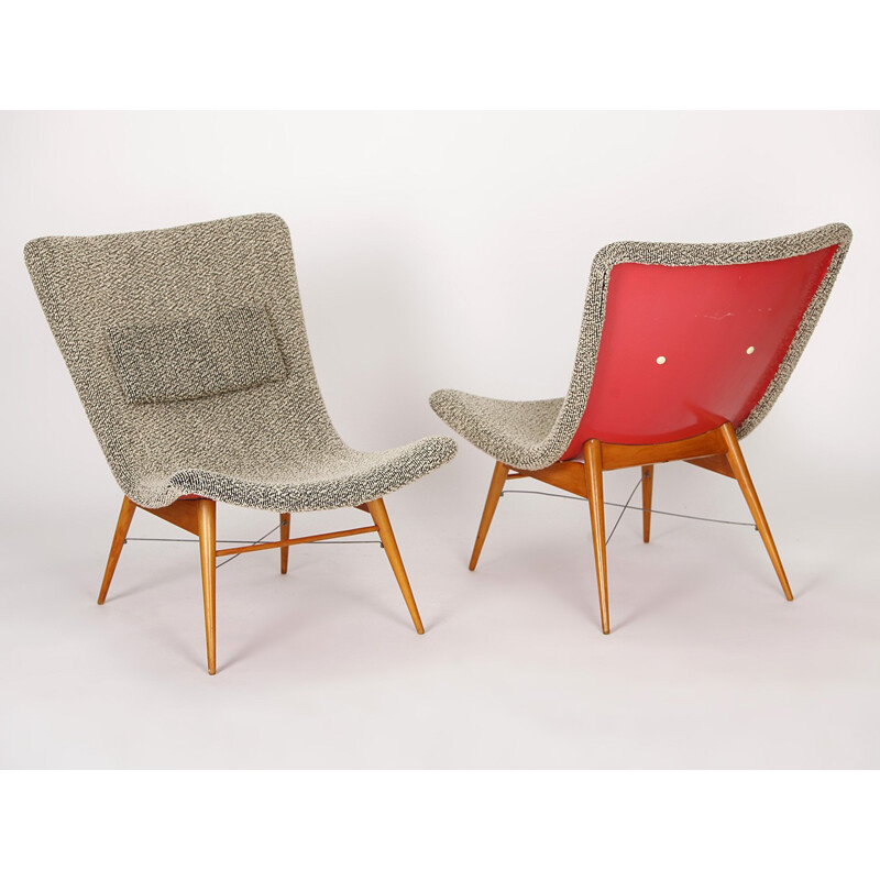 Paire de fauteuils lounge de Miroslav Navratil pour Cesky Nabytek - 1960