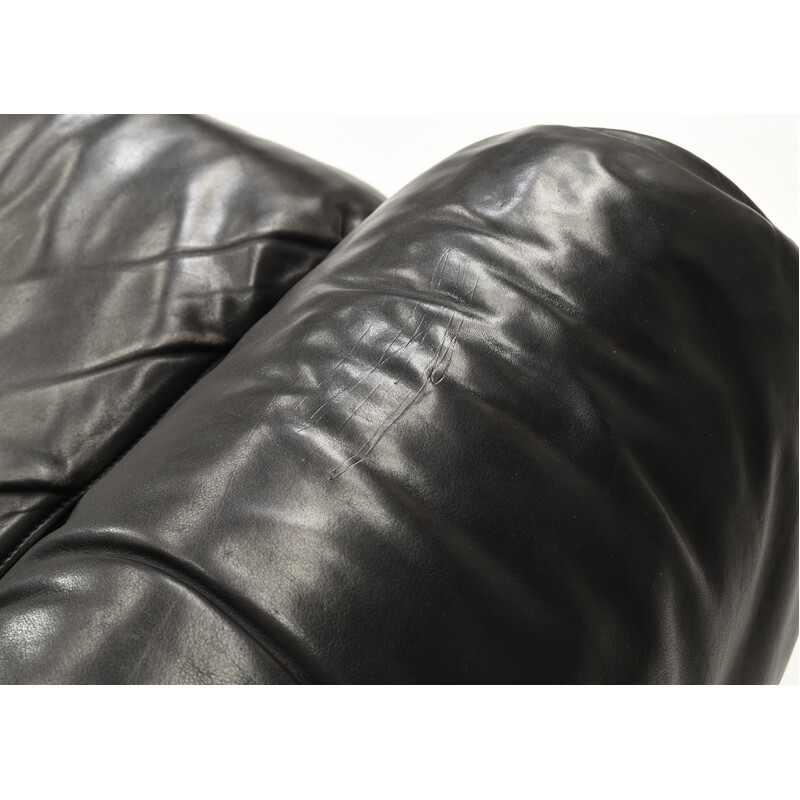 DS2011 Black Leather Sofa from de Sede, Switzerland, 1980s for