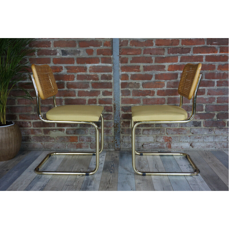 Set of 4 golden chairs by Marcel Breuer - 1970s