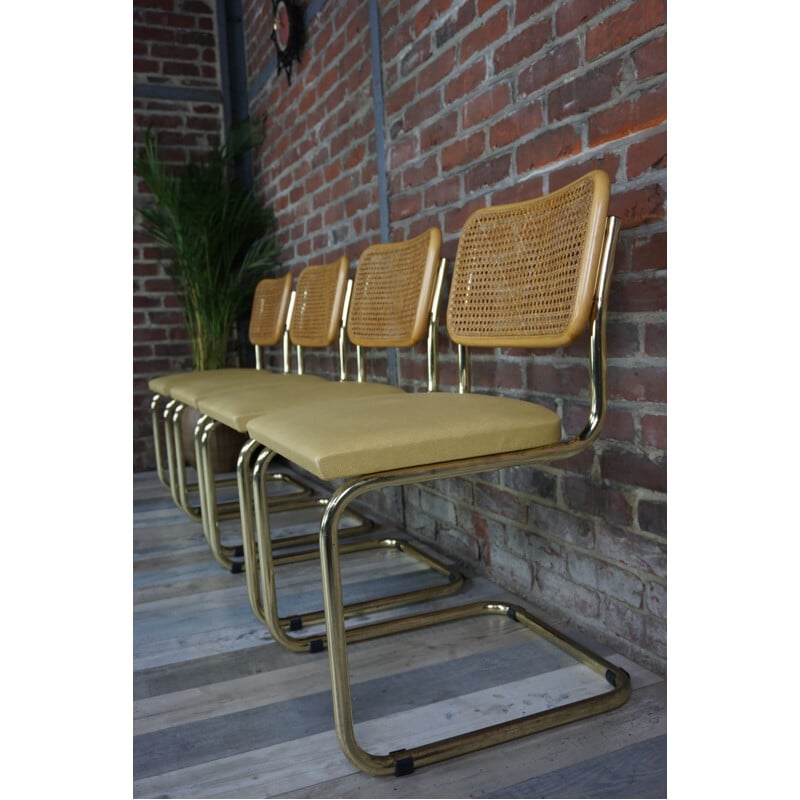 Ensemble de 4 chaises dorées par Marcel Breuer - 1970