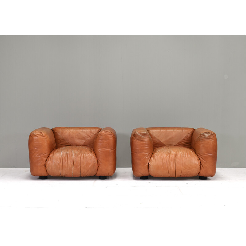 Vintage Marius and Marius living room armchairs by Mario Marenco for Arflex, Italy 1970