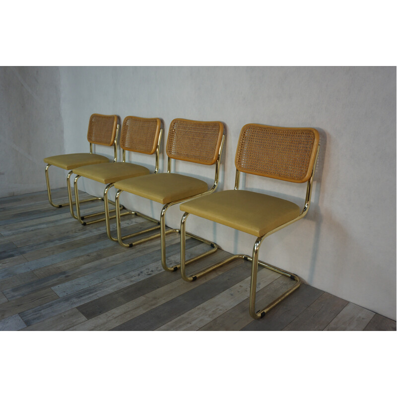 Set of 4 golden chairs by Marcel Breuer - 1970s