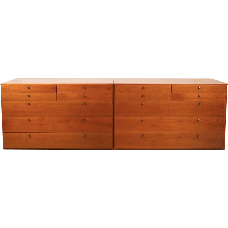 Vintage "1080" chest of drawers in walnut wood by Luca Meda for Molteni, Italy 1980