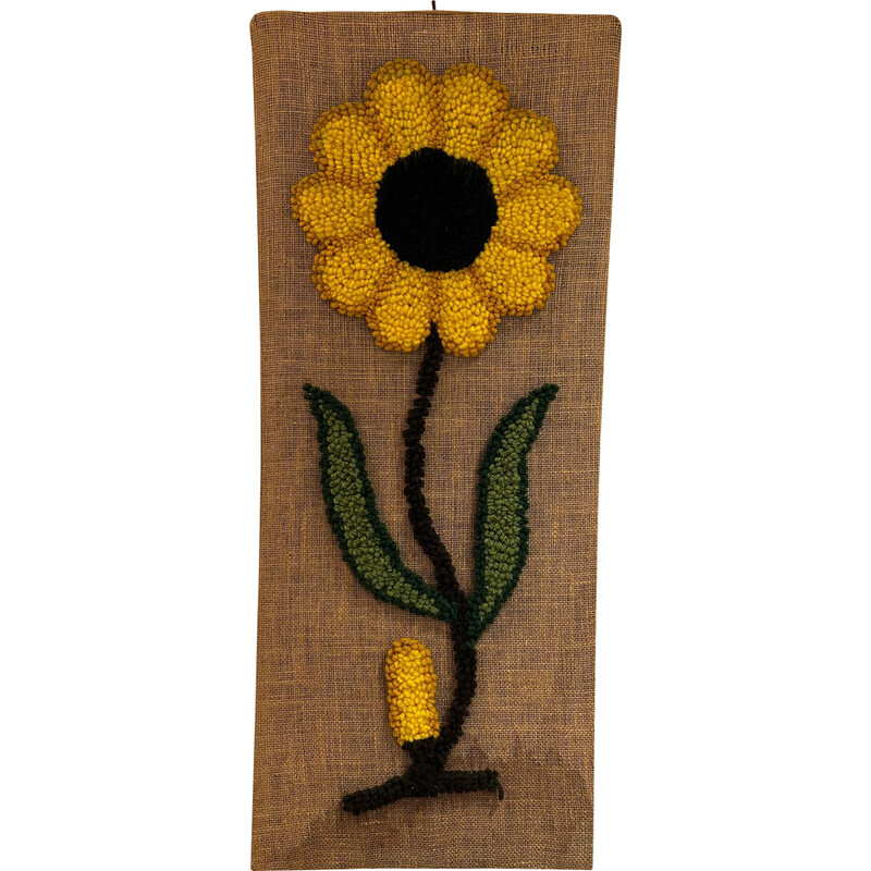 Vintage-Teppich Sonnenblume, 1970