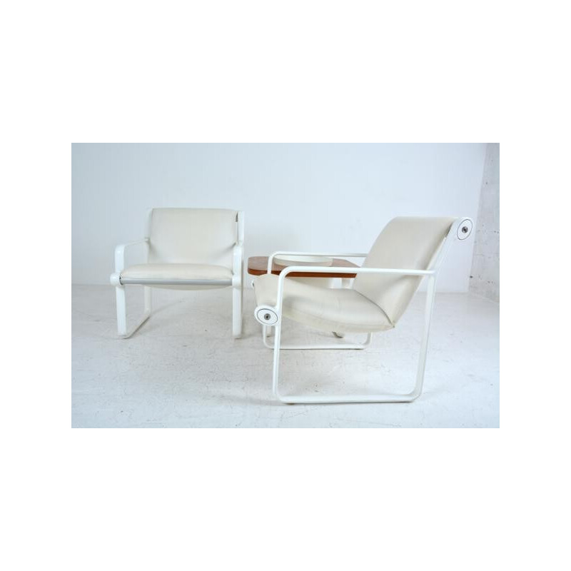 Set of 2 armchairs and coffee table by Bruce Hannah and Andrew Morrisson, Knoll edition - 1970s