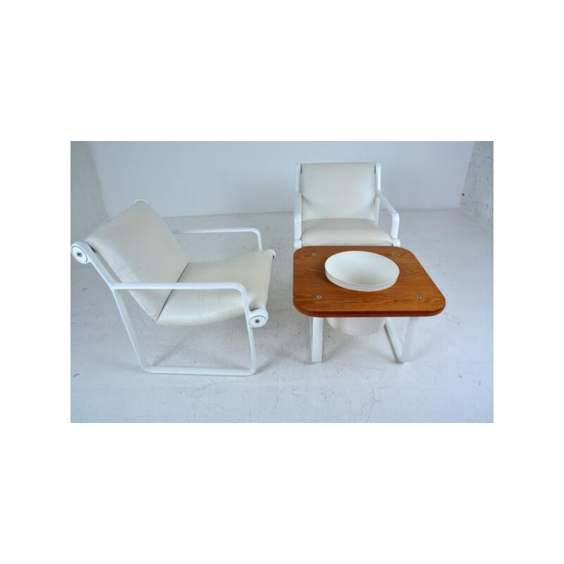 Set of 2 armchairs and coffee table by Bruce Hannah and Andrew Morrisson, Knoll edition - 1970s