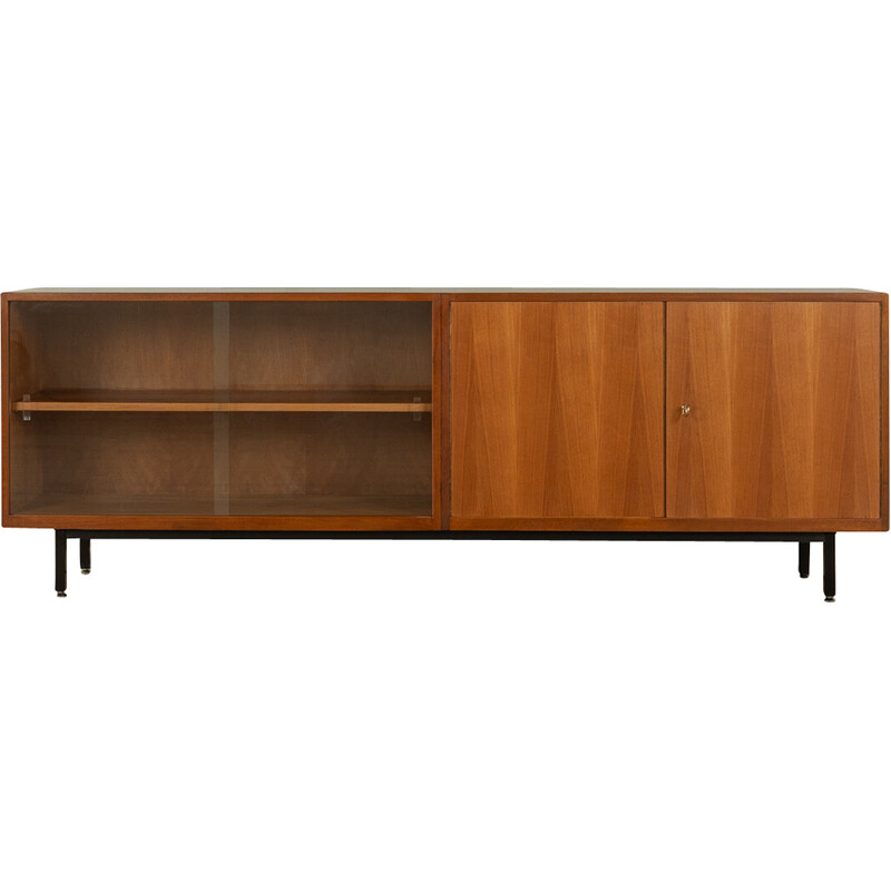 Enfilade vintage en placage de noyer et acier pour Lothar Wegner, Allemagne 1960