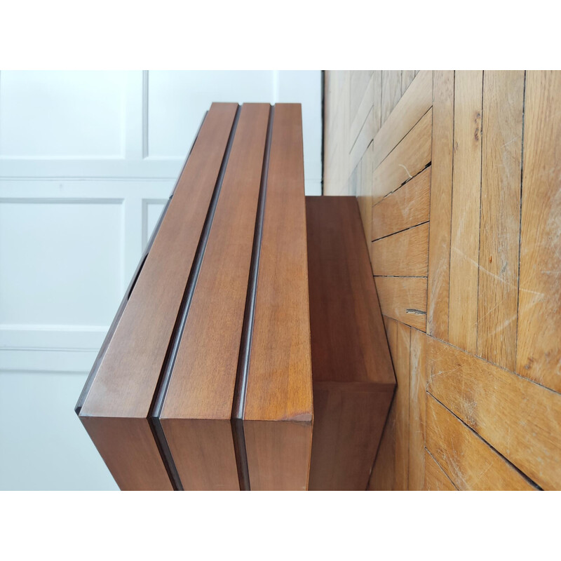 Vintage teak wood coffee table by Carlo Hauner for Forma, Italy 1960