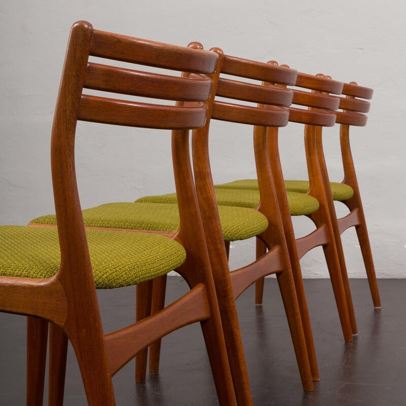Set of 4 vintage teak model U20 chairs by Johannes Andersen for Uldum, Denmark 1960