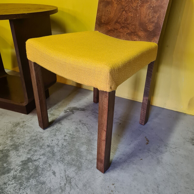 Vintage burl and walnut veneer dining set, 1960