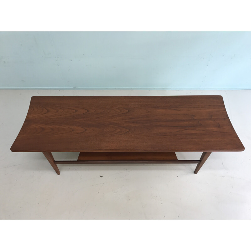 Mid century teak coffee table with magazine rack - 1960s