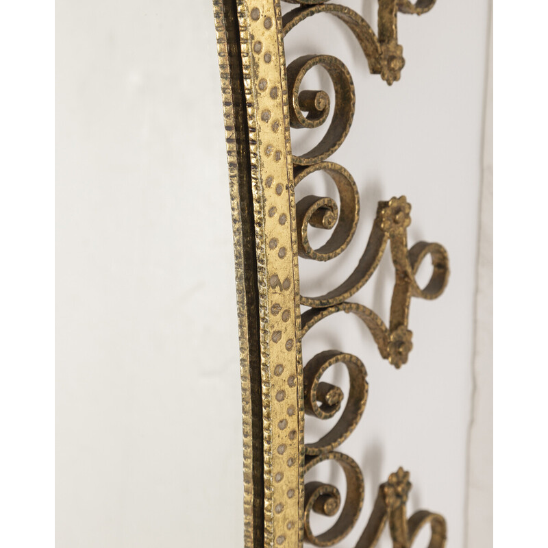 Vintage wall mirror with gilded iron and glass for Pier Luigi Colli, 1950