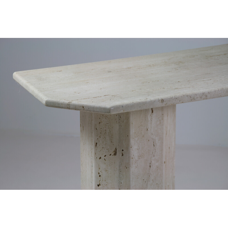 Vintage travertine console, Italy 1970