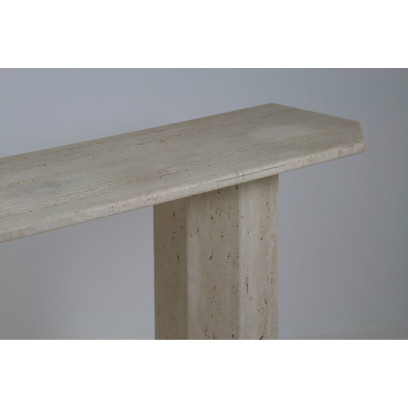 Vintage travertine console, Italy 1970