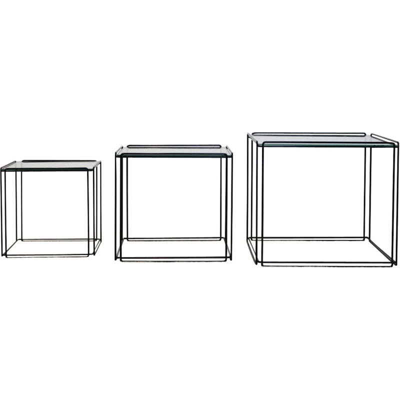 Set of 3 graphical isocele nesting tables by Max Sauze for Atrow - 1970s