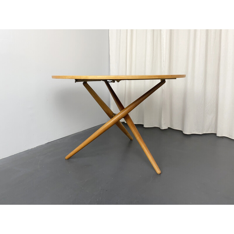 Table basse vintage en bois de cerisier par Jürg Bally pour Wohnhilfe, Suisse 1950