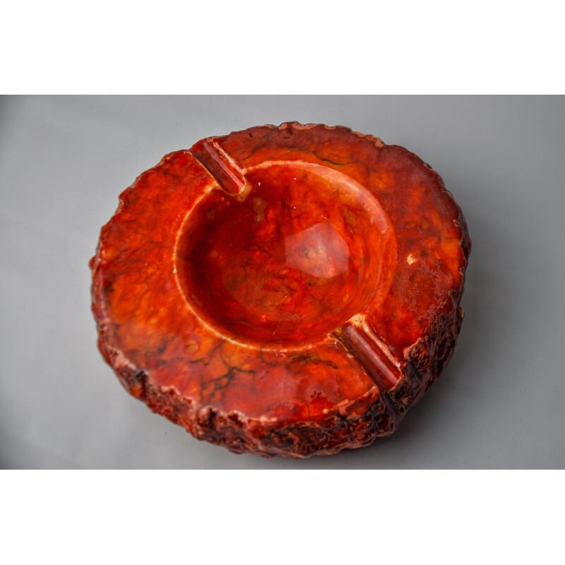 Vintage red alabaster ashtray by Romano Bianchi, Italy 1970