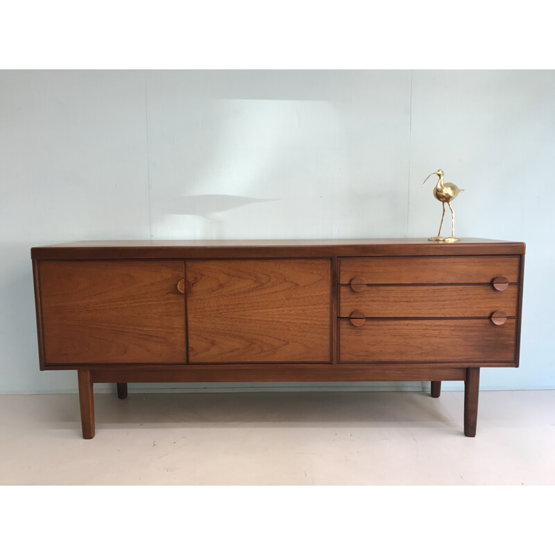 Enfilade marron en teck produit par Nathan - 1960