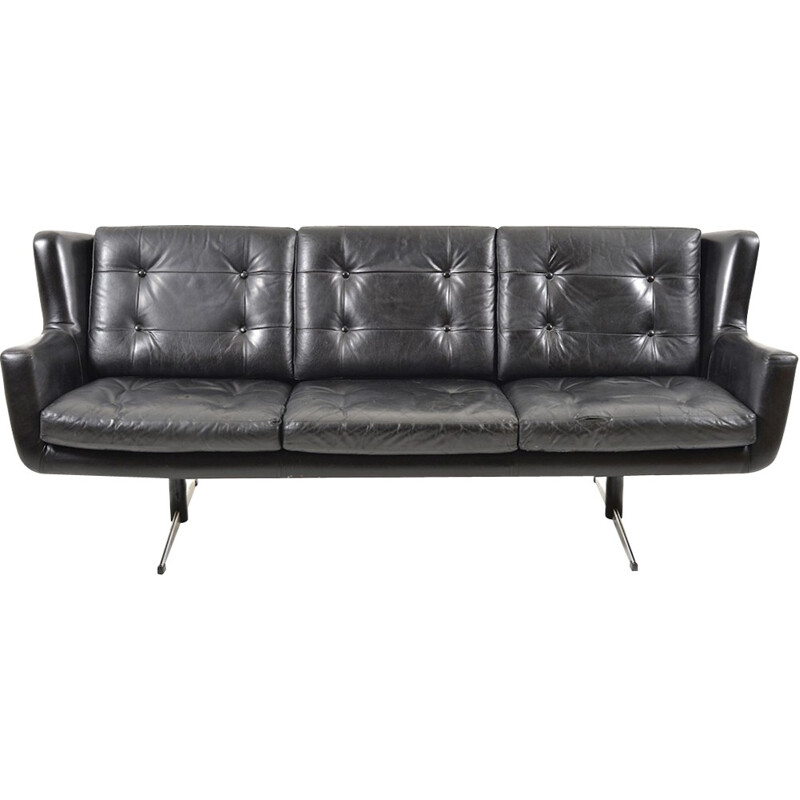 Vintage danish leather sofa by Skjold Sørensen - 1960s