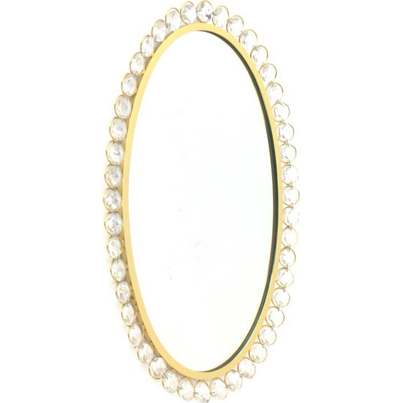 Palwa Mirror with crystal glass and gilded frame - 1960s